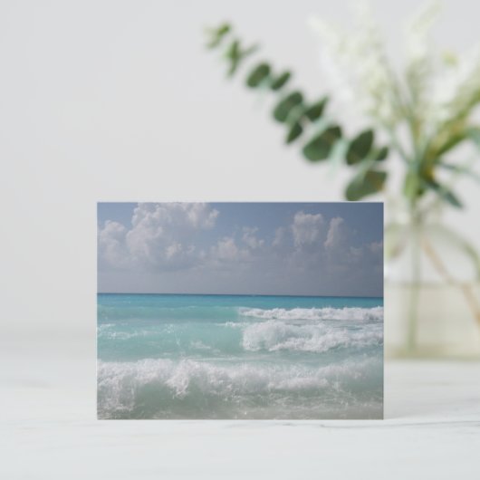 Cancun Waves Postcard Postkarte (Stehend Vorderseite)