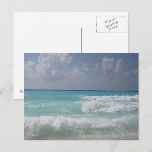 Cancun Waves Postcard Postkarte (Vorne/Hinten)