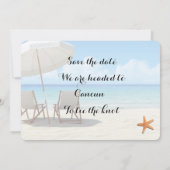 Cancun Wedding Boarding Pass Save the Date (Rückseite)