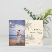 Cancun Wedding Foto Vielen Dank Dankeskarte (Stehend Vorderseite)