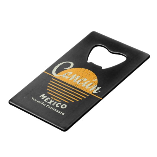 Cancun Yucatan Geldbeutel Flaschenöffner (Vorderseite Schrägansicht)