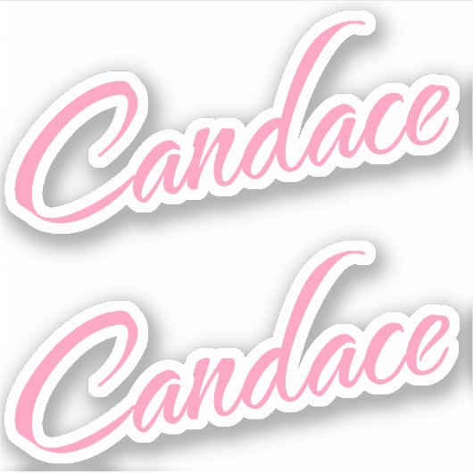 Candace Pink Name x2 Aufkleber (Vorderseite)