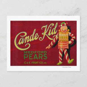 Cande Kid Pear Crate LabelMedford, OR Postkarte