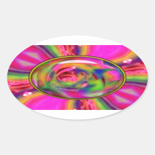 Canded Rose Petals-OVAL STICKERS SHEET