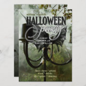 Candelabra Bat Wings Halloween-Party Cards Einladung (Vorne/Hinten)