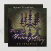 Candelabra Dark Romance Halloween Hochzeit Einladung (Vorne/Hinten)