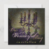 Candelabra Dark Romance Halloween Hochzeit Einladung (Vorderseite)