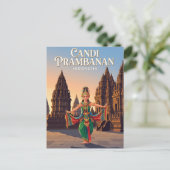 Candi Prambanan Indonesien Postkarte (Stehend Vorderseite)