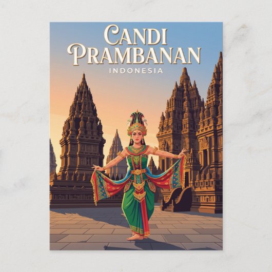 Candi Prambanan Indonesien Postkarte (Vorderseite)