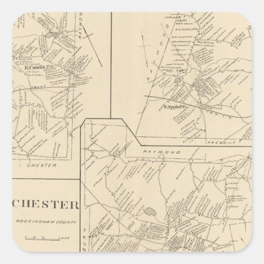 Candia, Epping Quadratischer Aufkleber (Vorderseite)