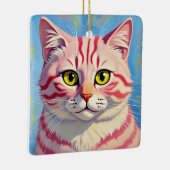 “Candice” A Cherry Striped Mystique – Cat Portrait Keramikornament (Rechts)