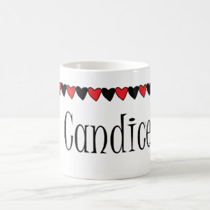 Candice Herz-Name Kaffeetasse