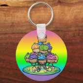 Candid Rainbow Cup Cake Party Schlüsselanhänger (Vorderseite)