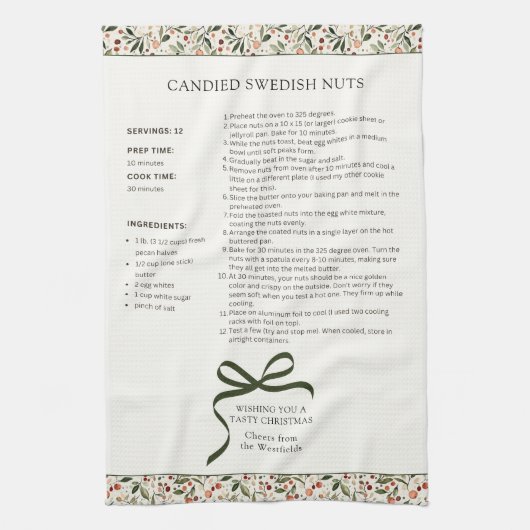 Candid Swedish Nuts Holiday Recipe Geschirrtuch (Vertikal)