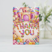Candies Candyland danke Karte (Stehend Vorderseite)