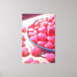 Candies Herz Stretched Canvas Print Leinwanddruck