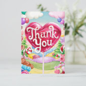 Candies Scoops Candyland danke Karte (Stehend Vorderseite)