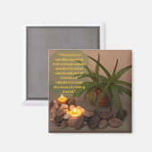 Candle Aloe Foto und Buddha Zitat Magnet (Vorderseite/Rückseite)