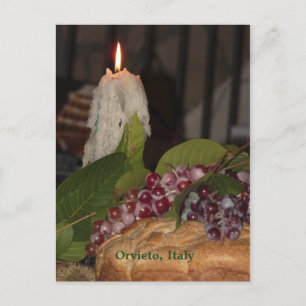 Candle and Grapes Orvieto Italien Weinwanderwege M Postkarte