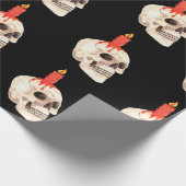 Candle and Skull Halloween Mustertafel Geschenkpapier (Ecke)