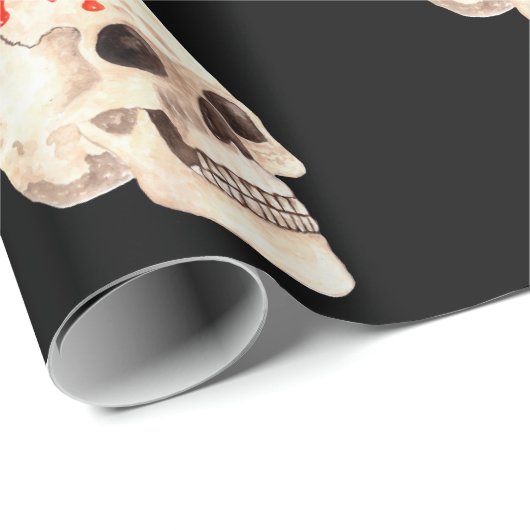 Candle and Skull Halloween Mustertafel Geschenkpapier (Rolleneckpunkt)