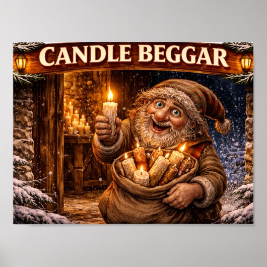Candle Beggar Icelandic Yule Lad Poster (Vorne)