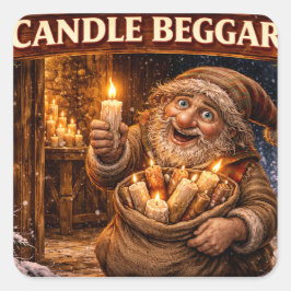 Candle Beggar Icelandic Yule Lad Quadratischer Aufkleber