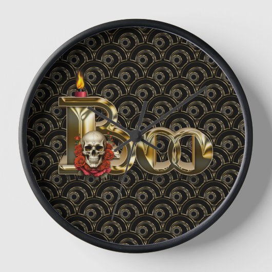 Candle Boo Halloween Wall Clock Uhr (Vorderseite)