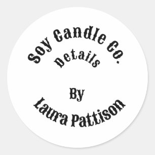 Candle Business Add Name Website des Unternehmens  Runder Aufkleber