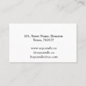 Candle Business Add Name Website des Unternehmens  Visitenkarte (Rückseite)