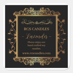 Candle-Business-Label Quadratischer Aufkleber