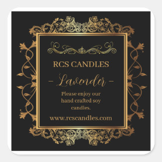 Candle-Business-Label Quadratischer Aufkleber
