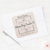 Candle-Business-Label Quadratischer Aufkleber (Umschlag)
