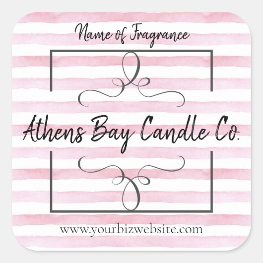 Candle-Business-Label Quadratischer Aufkleber (Vorderseite)