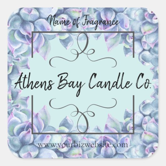Candle-Business-Label Quadratischer Aufkleber (Vorderseite)