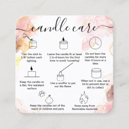 Candle Care Card Dankeschön-Karte aus Liebe Quadratische Visitenkarte