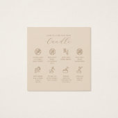 Candle Care Card Dankeschön Karte Instruktionskart (Rückseite)