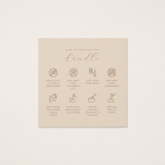 Candle Care Card Dankeschön Karte Instruktionskart (Rückseite)