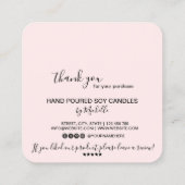 Candle Care Card Dankeschön Karte Logo hinzufügen (Rückseite)