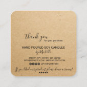 Candle Care Card Dankeschön Karte Logo hinzufügen (Rückseite)
