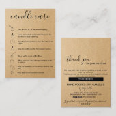 Candle Care Card Vielen Dank Karte Fügen Sie Ihren (Vorne/Hinten)