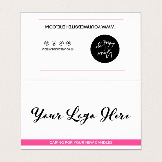 Candle Care & Customer dank geklappter Visitenkart Visitenkarten (Außenseite Aufgefaltet)