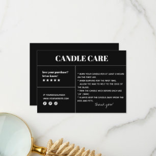 Candle Care - Danke, dass Sie die Packkarte gekauf Dankeskarte