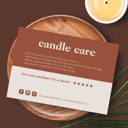 Candle Care - Danke, dass Sie die Packkarte gekauf Dankeskarte