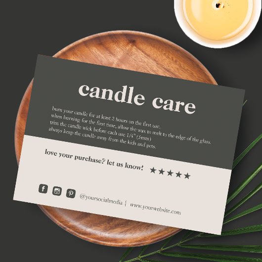 Candle Care - Danke, dass Sie die Packkarte gekauf Dankeskarte