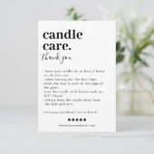Candle Care Danke, dass Sie eine Packkarte gekauft Begleitkarte (Stehend Vorderseite)