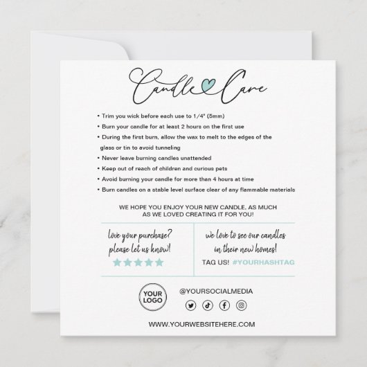 Candle Care Dankeschön Karte (Vorderseite)