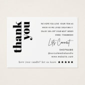 Candle Care Dankeschön Karte (Vorderseite)