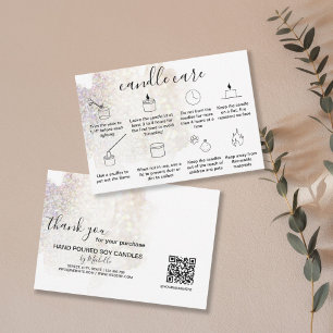 Candle Care Dankeschön Karte Fügen Sie Ihren QR-Co