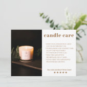 Candle Care Foto Dankeschön Karte (Stehend Vorderseite)